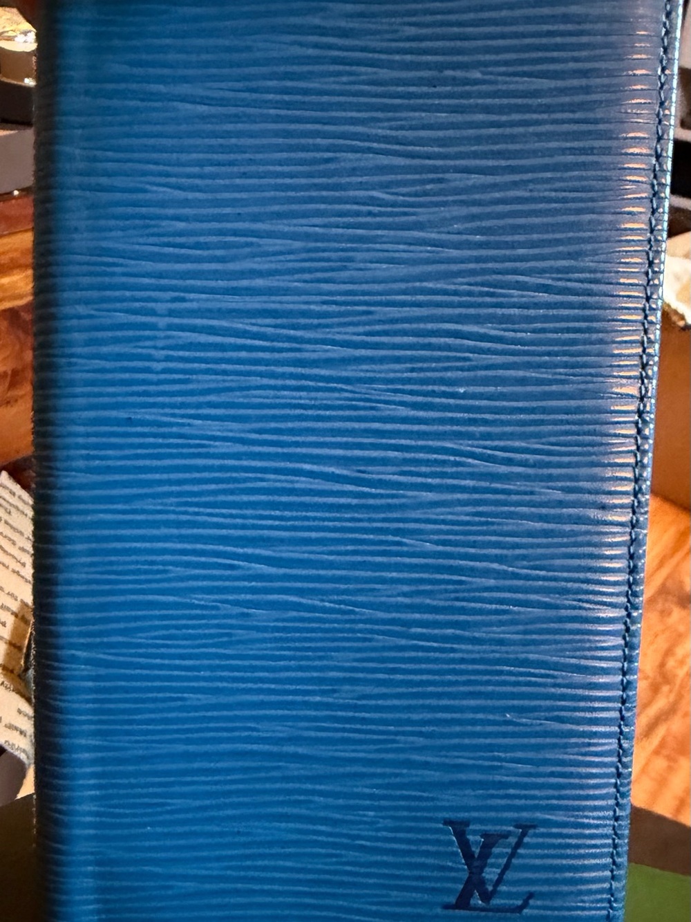 Louis Vuitton Blue Epi Leather Long Bifold Wallet